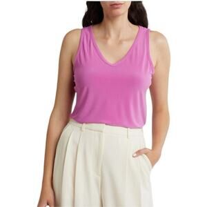 Vince Camuto Orchid Pink Split Back V-Neck Tank Top Blouse NWT M